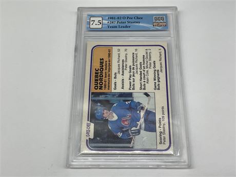 GCG 7.5 1981/82 #287 PETER STASTNY TEAM LEADER O-PEE-CHEE NHL CARD