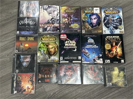 PC GAMES LOT - WORLD OF WARCRAFT, STAR WARS, DIABLO + OTHERS