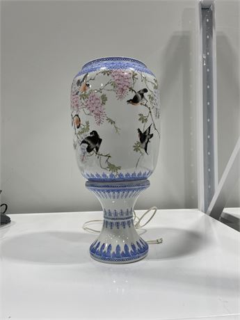 HAND PAINTED CHINESE VASE CONVERTED INTO A LAMP