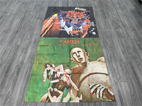 2 LARGE QUEEN / JUDAS PRIEST BANNERS - 46”x48”