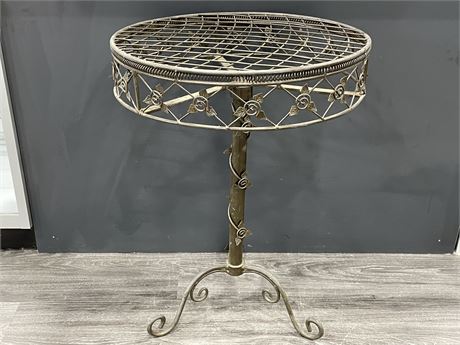 DECORATIVE WROUGHT IRON TABLE (27” TALL)