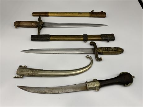 3 VINTAGE SWORDS (17” long)