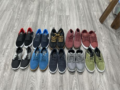 10 BRAND NEW PAIRS OF ETNIES SKATE SHOES (APPROX SIZE MENS 9-9.5)