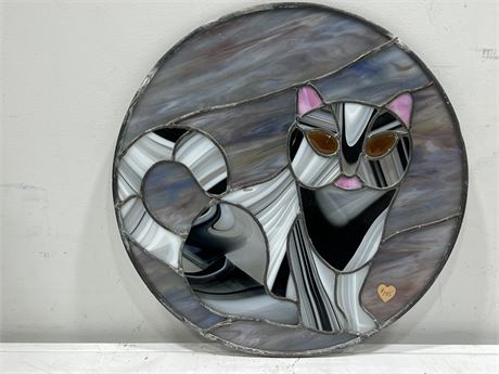 STAINED GLASS CAT DECOR (15”)