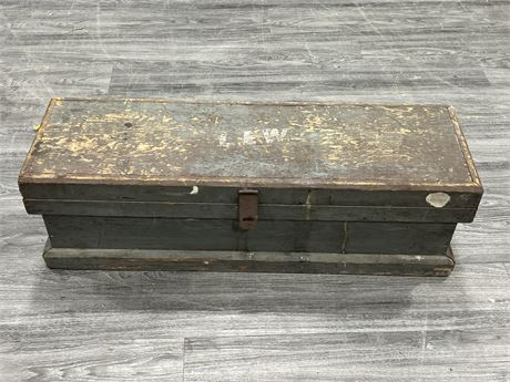 VINTAGE SWITCHMAN TOOL WOODEN BOX (37” wide)