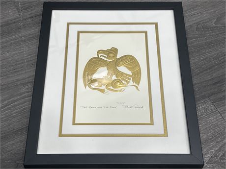 FRAMED BILL REID PRINT - “THE EAGLE AND THE FROG” - 12” X 15”