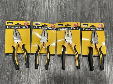 4 NEW 6” LINESMAN PLIERS