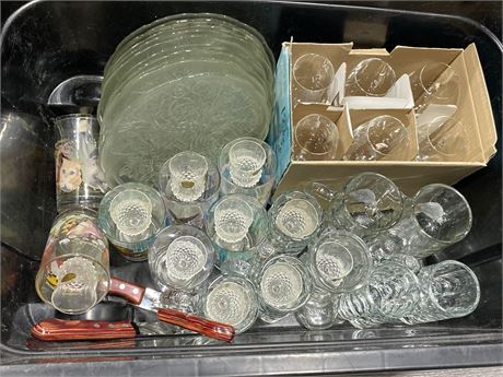LOT OF MISC. GLASSWARE (Some crystal)