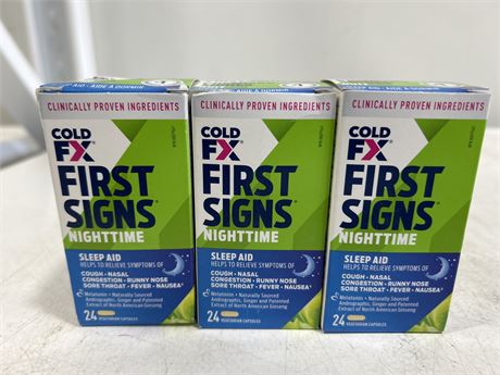 3 NEW/SEALED COLD FX NIGHTTIME