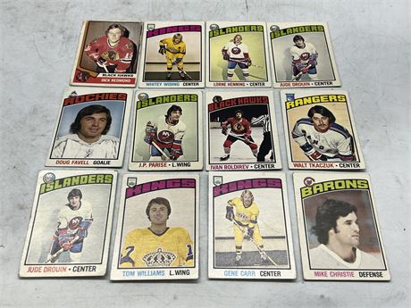 12 NHL 1970s OPC CARDS