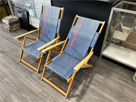 2 TOMMY BAHAMA FOLDING LAWN / LOUNGE CHAIRS