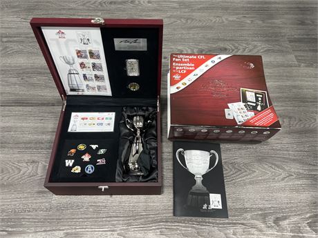 ULTIMATE CFL FAN SET INCLUDING 1 OZ SILVER PIECE, DOLLAR COIN, PINS, ETC