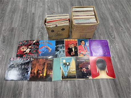 2 BOXES OF RECORDS - MOSTLY SCRATCHED