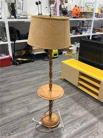 VINTAGE SIDE TABLE / LAMP (62” tall)