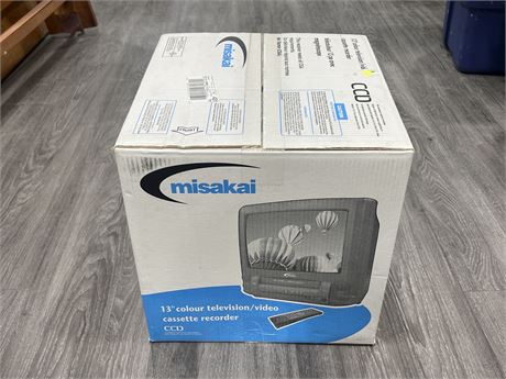 SEALED OLD STOCK MISAKAI 13” COLOUR TV/VCR MODEL MTC1301