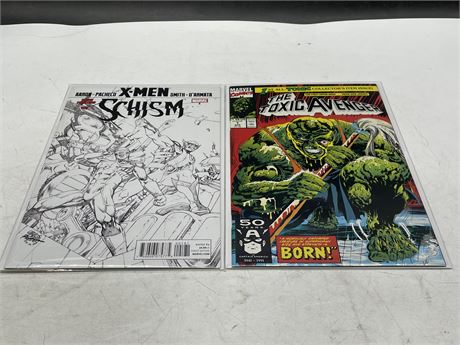 1 TOXIC AVENGER #1 AND 1 XMEN SCHISM W/ SKETCH COVER 3ED PRINTING