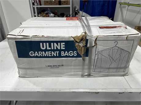 2 BOXES OF ULINE GARMENT BAGS