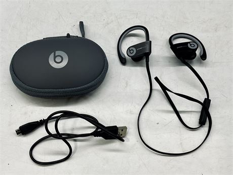BEATS BY DRE POWERBEATS (WORKING) (WITH CASE AND CHARGER)