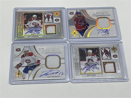 4 2021-22 UPPER DECK MONTREAL CANADIANS AUTO CARDS