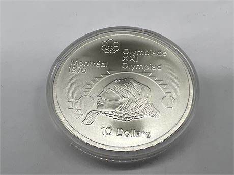 1976 MONTREAL .925 SILVER $10 COIN - CONTAINS 1.44 TROY OZ OF FINE SILVER