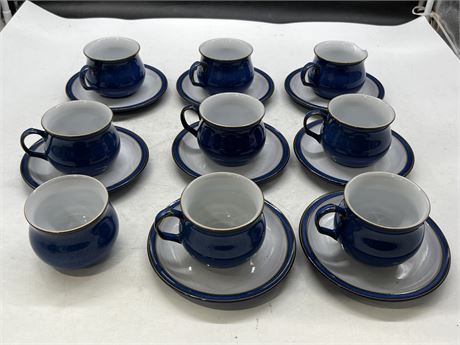 DENBY IMPERIAL CUPS & SAUCERS