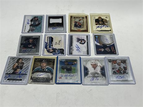 13 AUTOGRAPHED SPORTS CARDS
