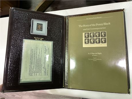 (ANTIQUE) THE PENNY BLACK STAMP COLLECTION (DATED 1840 WITH COA)