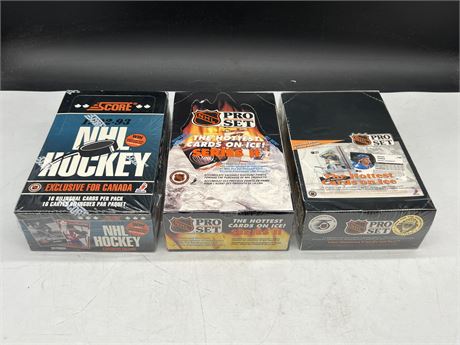 3 SEALED 1990s PROSET NHL BOXES