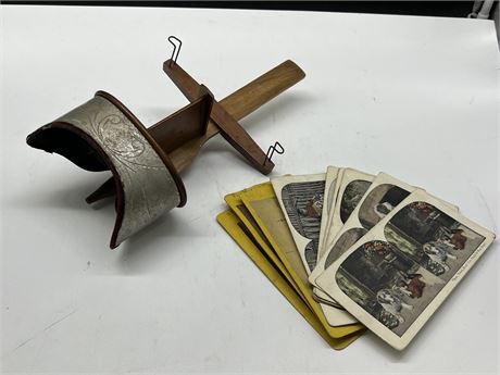 VINTAGE STEREOGRAPH W/11 VIEWING CARDS