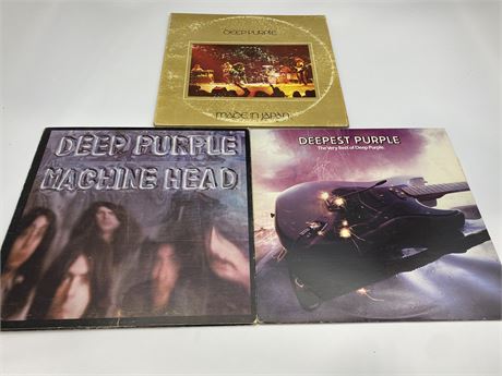 3 DEEP PURPLE RECORDS - SLIGHTLY SCRATCHED