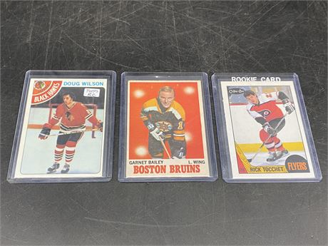 3 MISC. NHL ROOKIE CARDS