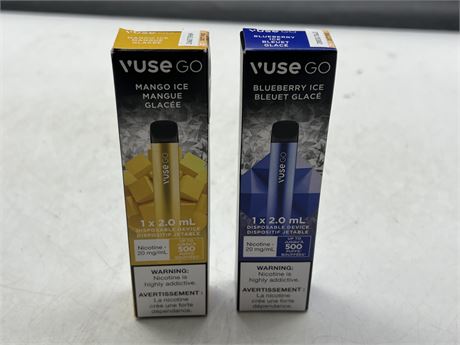 2 VUSE GO DISPOSABLE VAPES