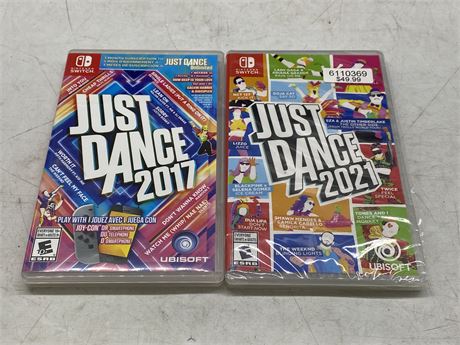 NINTENDO SWITCH JUST DANCE 2021 FACTORY SEALED + 2017 USED