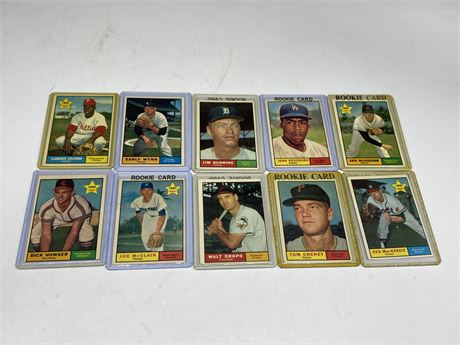 (10) 1961 TOPPS MLB CARDS