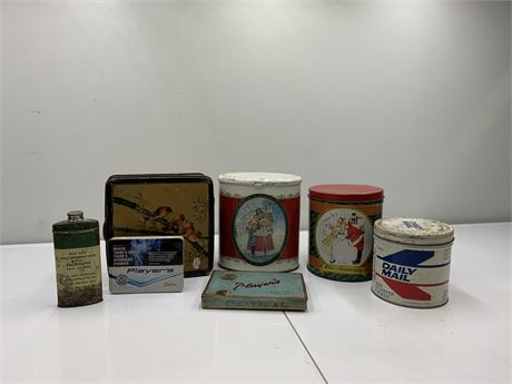 VINTAGE TIN CASES/CANS