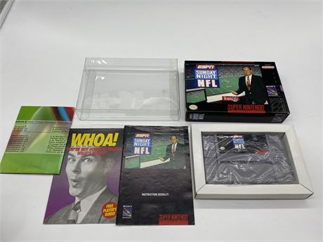 ESPN SUNDAY NIGHT NFL - SNES COMPLETE WITH BOX & MANUAL - EXCELLENT CONDITION