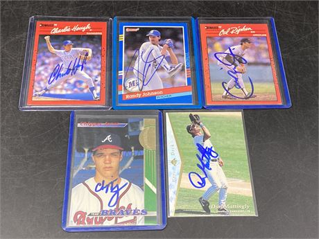 5 AUTOGRAPHED MLB CARDS