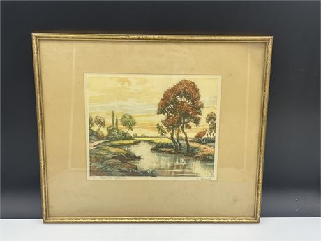 EARLY ORIGINAL “BEAUTIFUL SEPTEMBER” ETCHING BY L.BOUVRAY - 20”x17”