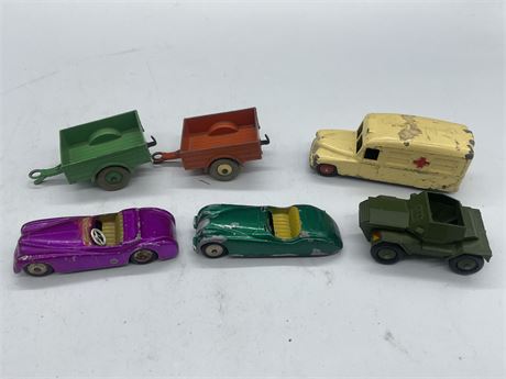6 DINKY AND TEKNO TOYS (LONGEST IS 4”)