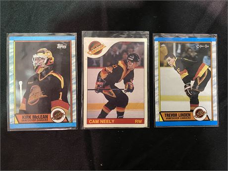 LINDEN(RC), NEELY, MCLEAN , CANUCKS CARDS