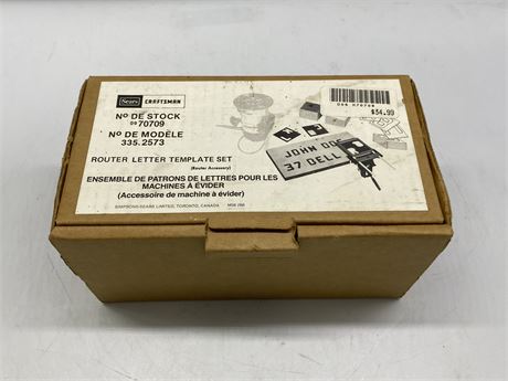 NOS SEARS ROUTER LETIER TEMPLATE SET