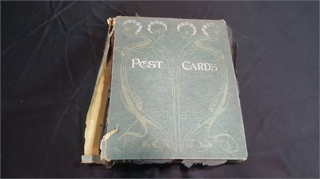 LARGE ANTIQUE POSTCARD ALBUM (DATING BACK TO EARLY 1900’s)