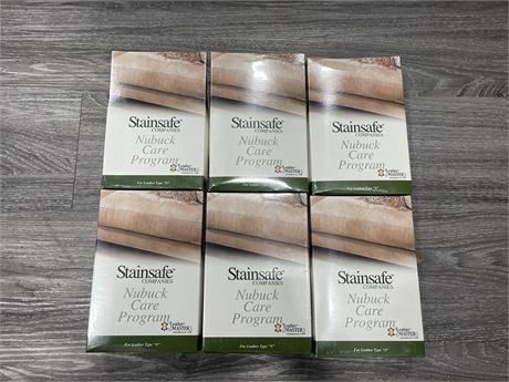 6 NEW BOXES OF STAINSAFE LEATHER CARE KITS