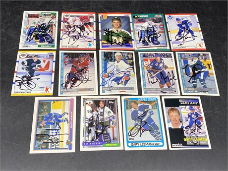14 AUTOGRAPHED NHL CARDS