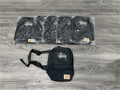 6 NEW STUSSY CROSS BODY BAGS - UNKNOWN AUTHENTICITY