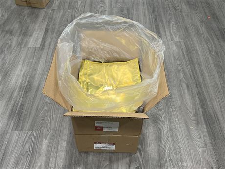 2 CASES (1000PCS EACH) OF CLEAR / GOLD 10”x12” LOOT BAGS