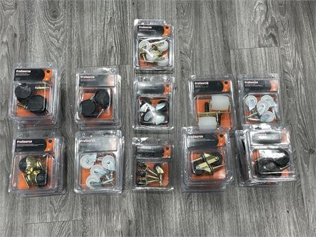 (NEW) 24 PACKAGES OF CASTERS