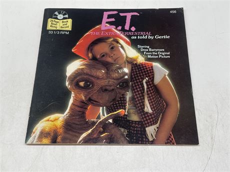 E.T. THE EXTRA TERRESTRIAL AS TOLD BY GERTIE - 24 PAGE READ ALONG 7” VINYL - VG