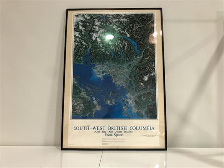 SOUTH WEST BRITISH COLUMBIA AND SAN JUAN ISLANDS FROM SPACE PICTURE(28x40)