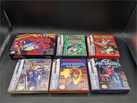 COLLECTION OF REPRODUCTION GAME BOXES - VERY GOOD CONDITION